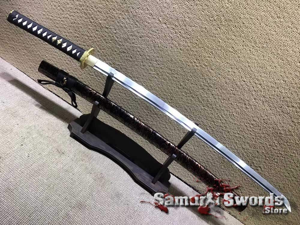 Full Tang Katana Sword 9260 Spring Steel With Engraved Saya