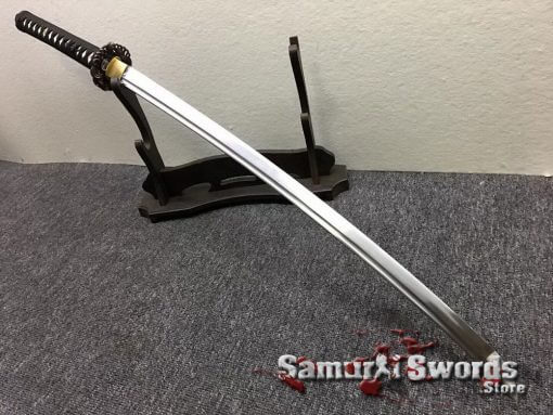 Katana Sword 1060 Carbon Steel Black And White Leopard Resin Saya